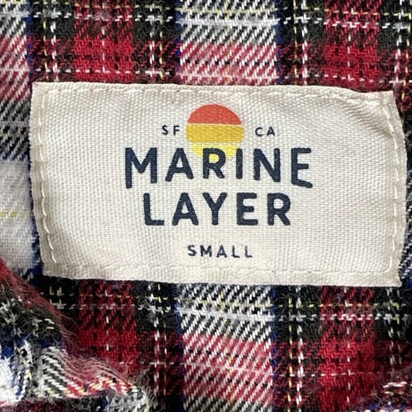 Marine Layer Button Up Shirt Womens Size‎ Small Plaid Cotton Casual Fall - Picture 3 of 8